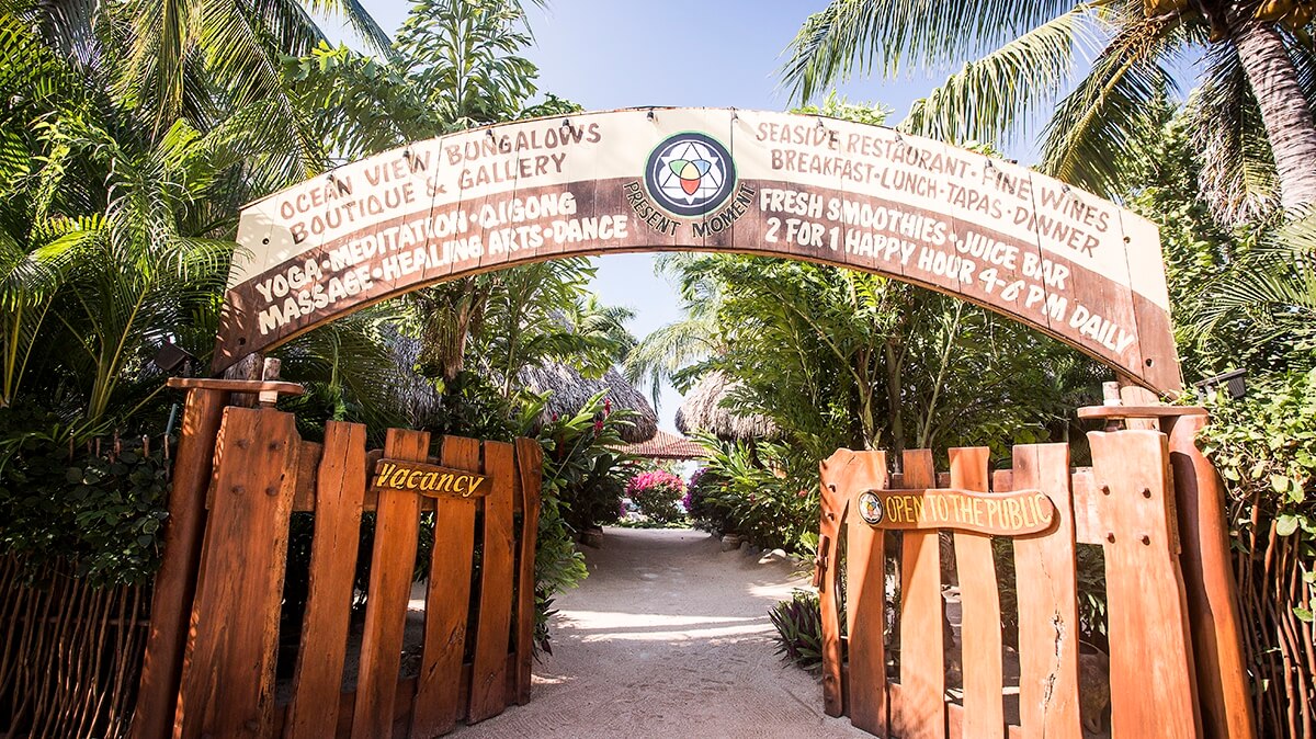 Entrance gates at present moment retreat