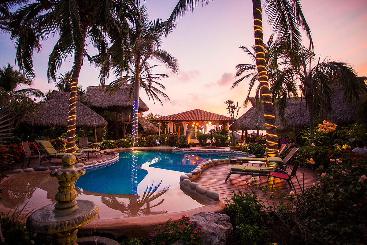 Present Moment Retreat property at dusk